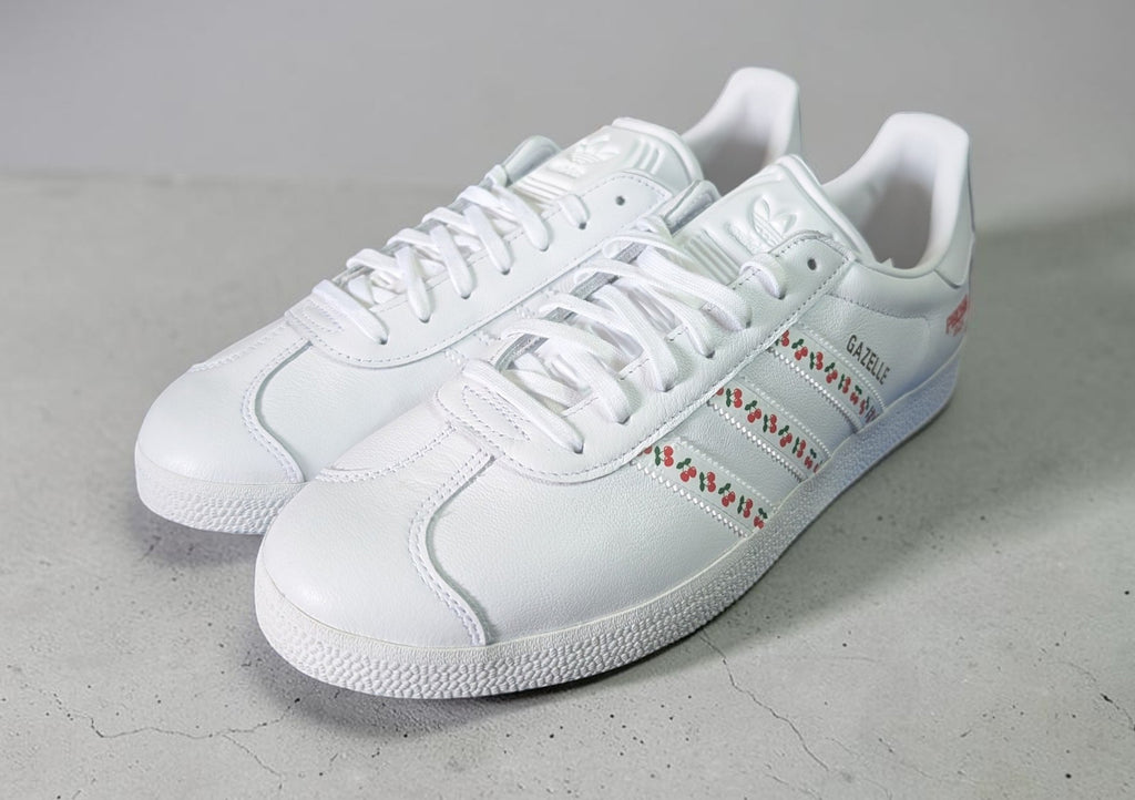 Limited edition Pacha Ibiza custom white leather Adidas  Gazelle trainers / sneakers