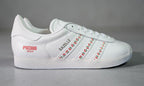 Limited edition Pacha Ibiza custom white leather Adidas  Gazelle trainers / sneakers