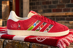 Limited edition Arsenal FC Ian Wright Red / White Adidas custom Gazelle trainers / sneakers