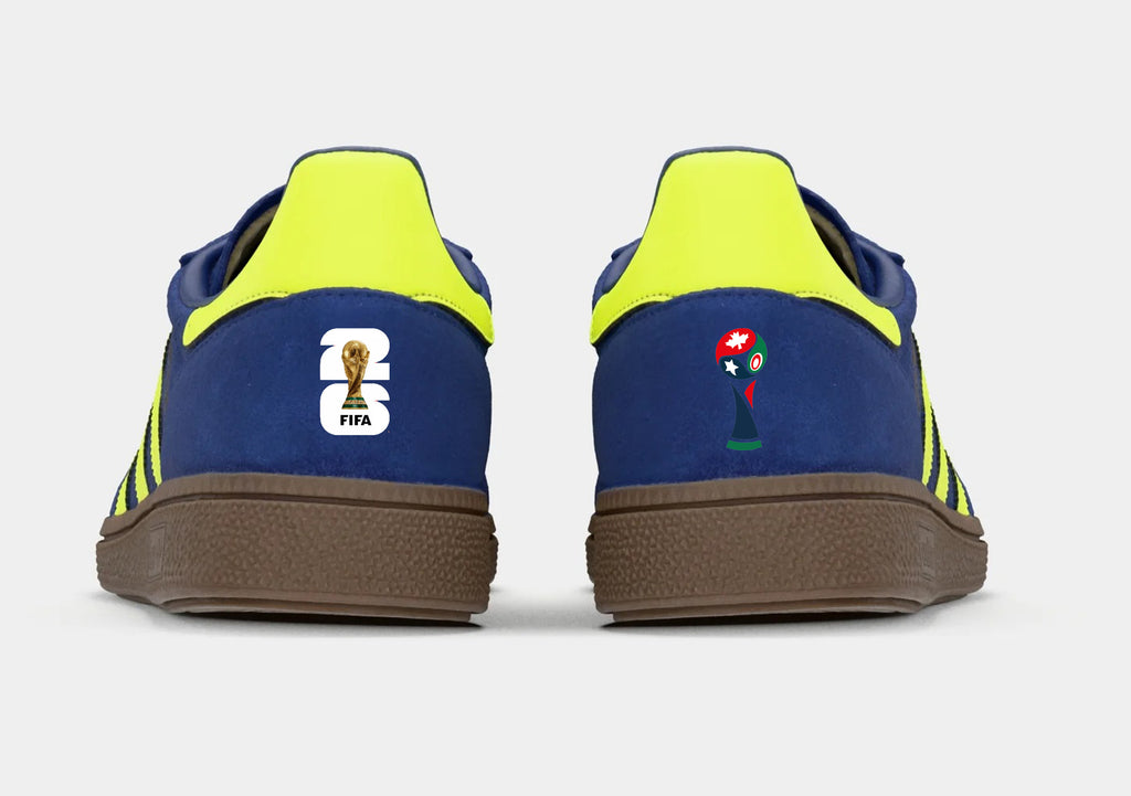 Limited edition Scotland World cup 26 Adidas custom Blue / Neon yellow Spezial trainers / sneakers