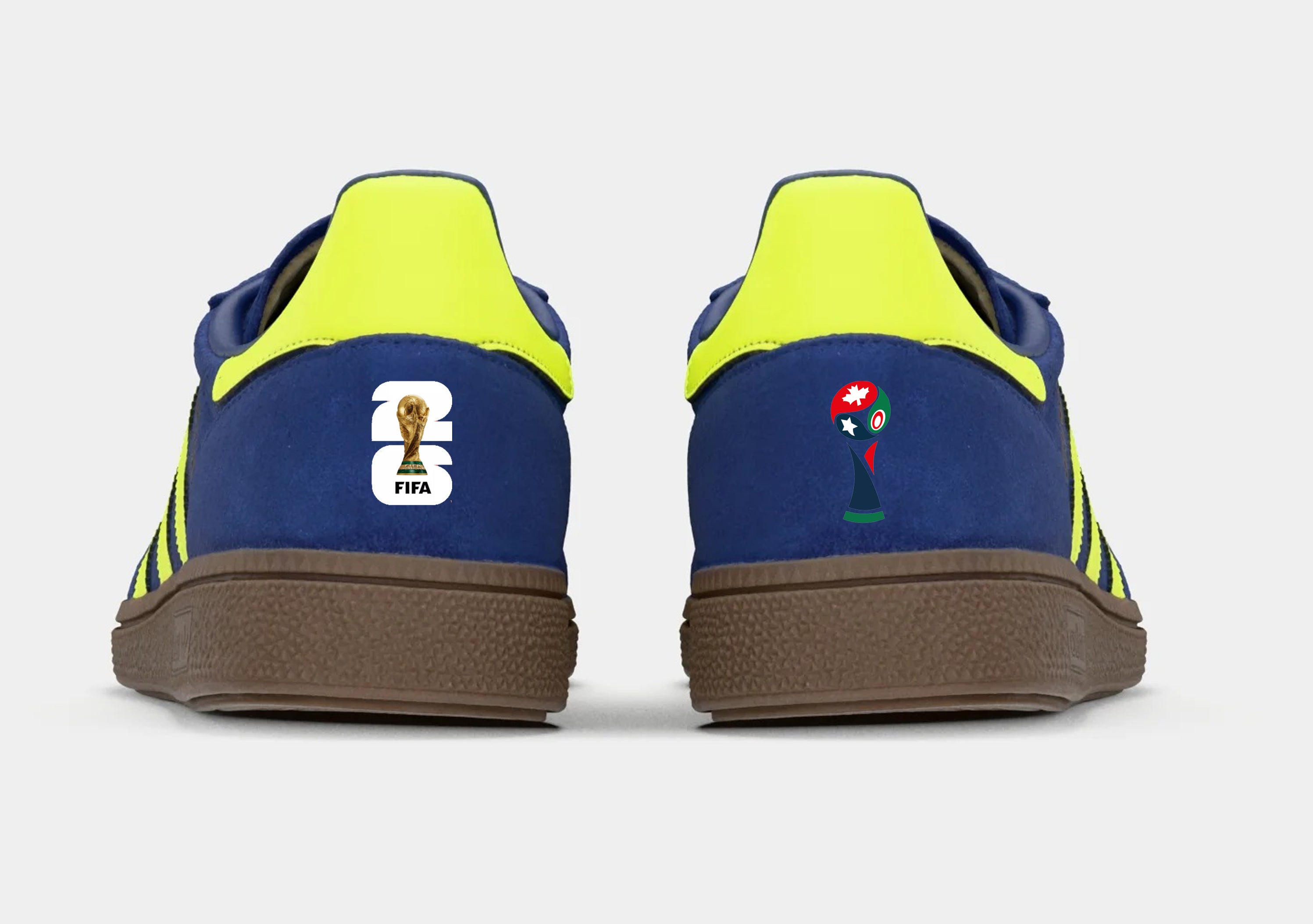 Limited edition Scotland World cup 26 Adidas custom Blue / Neon yellow Spezial trainers / sneakers