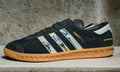 Limited edition Oasis Definitely maybe inspired Black Adidas custom Hamburg trainers / sneakers