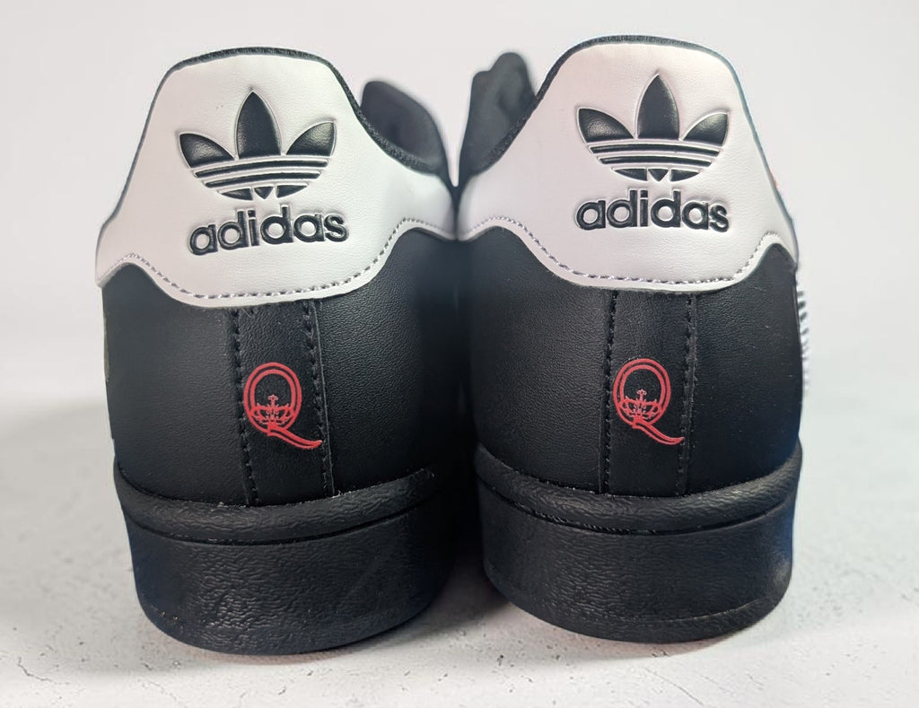 Limited edition Queen - Don`t stop me now black / white Adidas custom Superstar trainers / sneakers