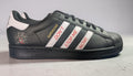 Limited edition Queen - Don`t stop me now black / white Adidas custom Superstar trainers / sneakers