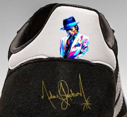 Limited edition Michael Jackson black / white Adidas custom Handball Spezial trainers / sneakers