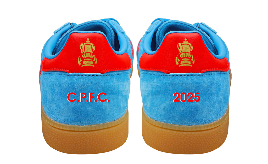 Limited edition Crystal Palace FA Cup winners 25 Adidas custom Blue / Red Spezial trainers / sneakers