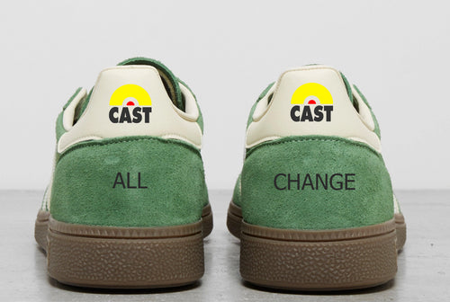Limited edition Cast - All Change- adidas original Green / white Handball Spezial custom trainers / sneakers