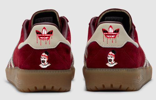 Limited edition Adidas "Horiginals" Terrifier Movie Custom Bermuda  Dark red  trainers / sneakers