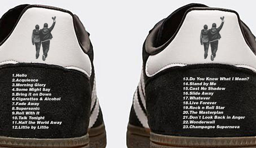 Limited edition Oasis Live 25 Wembley Adidas custom Black / white Handball Spezial trainers / sneakers