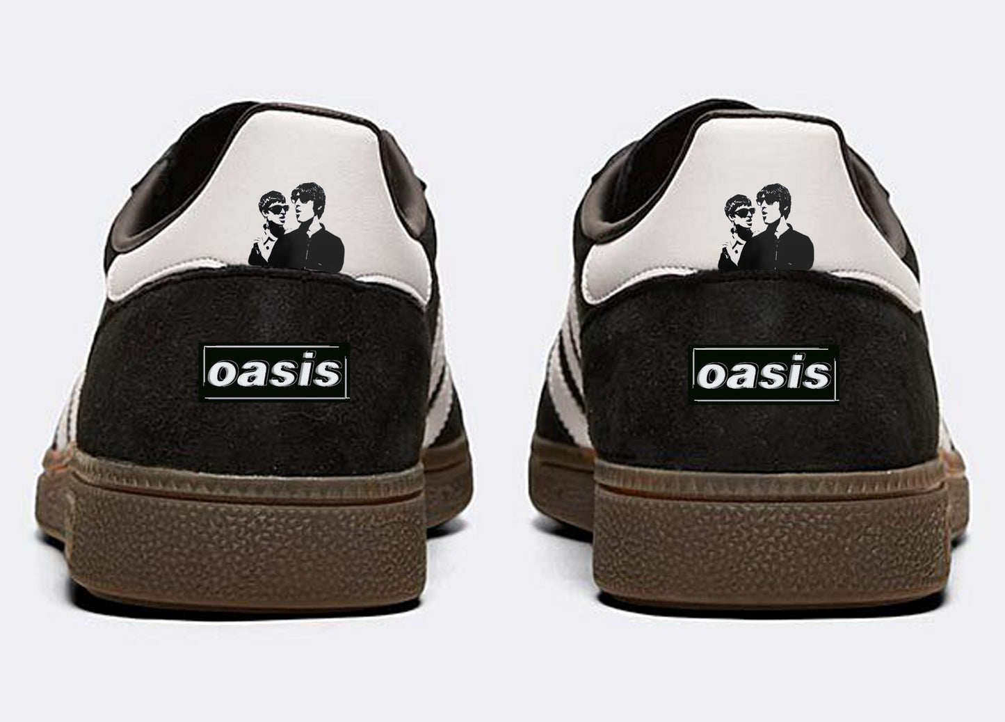 Limited edition Oasis - Don`t believe the truth - Adidas Black custom Spezial trainers / sneakers