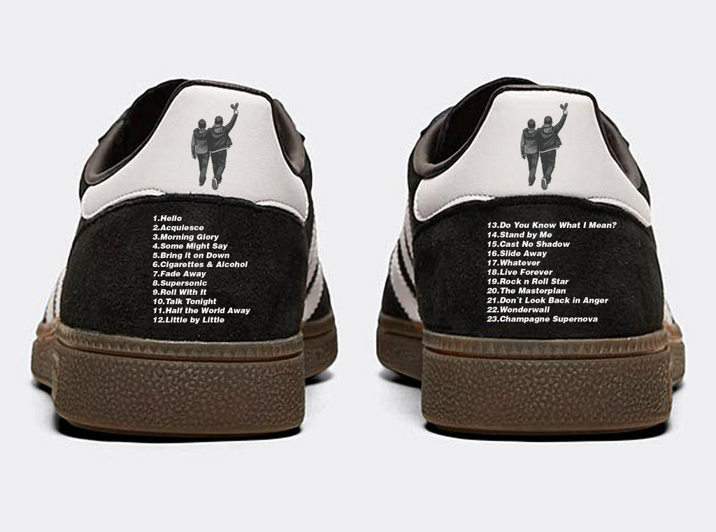 Limited edition Oasis Live 25 Heaton Park Adidas custom Black / white Handball Spezial trainers / sneakers