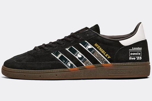 Limited edition Oasis Live 25 Wembley Adidas custom Black / white Handball Spezial trainers / sneakers