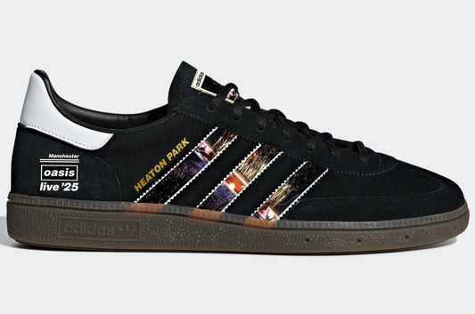 Limited edition Oasis Live 25 Heaton Park Adidas custom Black / white Handball Spezial trainers / sneakers