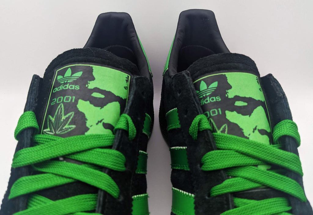 Limited edition Dr Dre Chronic 2001 black / green Adidas custom Handball Spezial trainers / sneakers