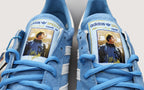 Limited edition Oasis Definitely maybe Liam Gallagher tour 2024 inspired light blue /white  Adidas custom Handball Spezial trainers / sneakers