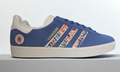 Limited edition Rangers Til I Die / blue / white Adidas custom Gazelle trainers / sneakers