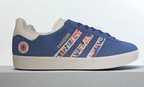 Limited edition Rangers Til I Die / blue / white Adidas custom Gazelle trainers / sneakers