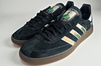Limited edition Liam Gallagher Why me Why not? black / white Adidas custom Spezial trainers / sneakers