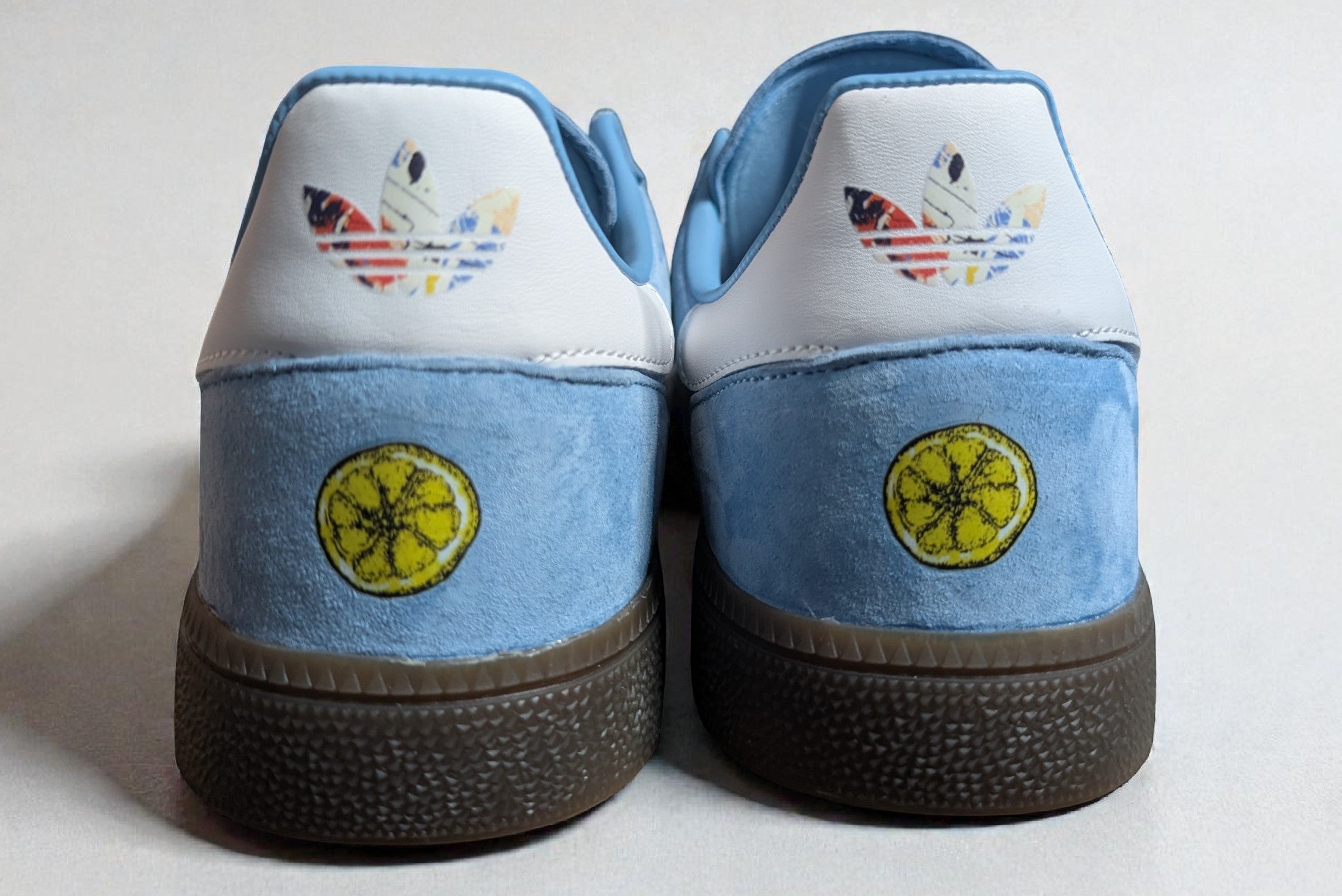 Limited edition The Stone Roses I wanna be adored custom adidas originals blue Handball spezial trainers / sneakers