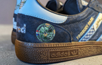 Limited edition The Stone Roses Finsbury park  Custom Adidas leather Spezials  navy blue trainers / sneakers