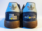 Limited edition The Stone Roses Finsbury park  Custom Adidas leather Spezials  navy blue trainers / sneakers