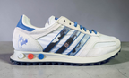 Limited edition Liam Gallagher Tambourine white / blue Adidas LA trainers  / sneakers