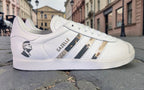 Limited edition Peaky Blinders White Adidas Gazelle trainers / sneakers