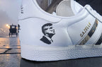 Limited edition Peaky Blinders White Adidas Gazelle trainers / sneakers