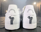 Limited edition Peaky Blinders White Adidas Gazelle trainers / sneakers