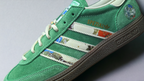 Limited edition The Stone Roses I am the resurrection adidas original Green / white Handball Spezial custom trainers / sneakers