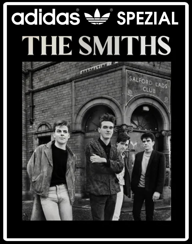 Limited edition The Smiths - There is a light that never goes out - black / white Adidas custom Handball Spezial trainers / sneakers