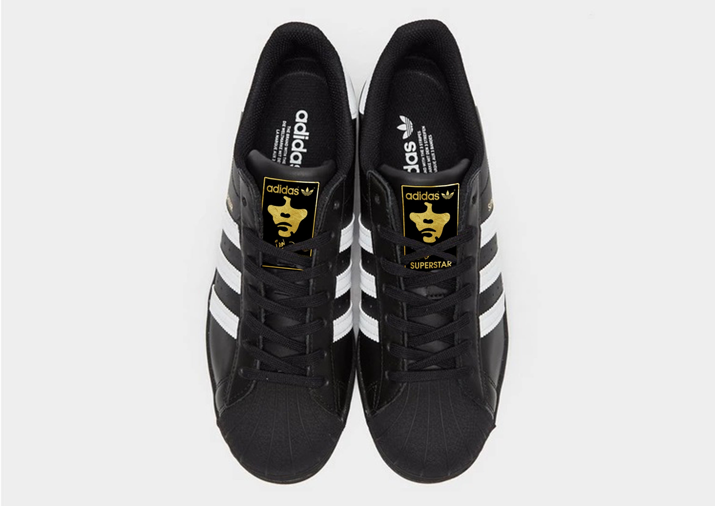 Limited edition Ian Brown Monkey black white Adidas custom Superstar Sneakcustomtrainers