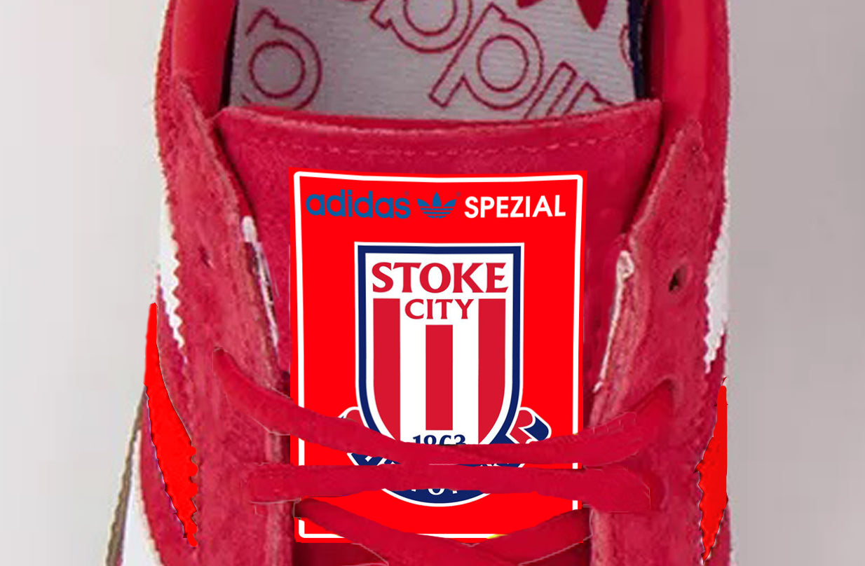 Limited edition Adidas Stoke City red / white Spezial trainers / sneakers