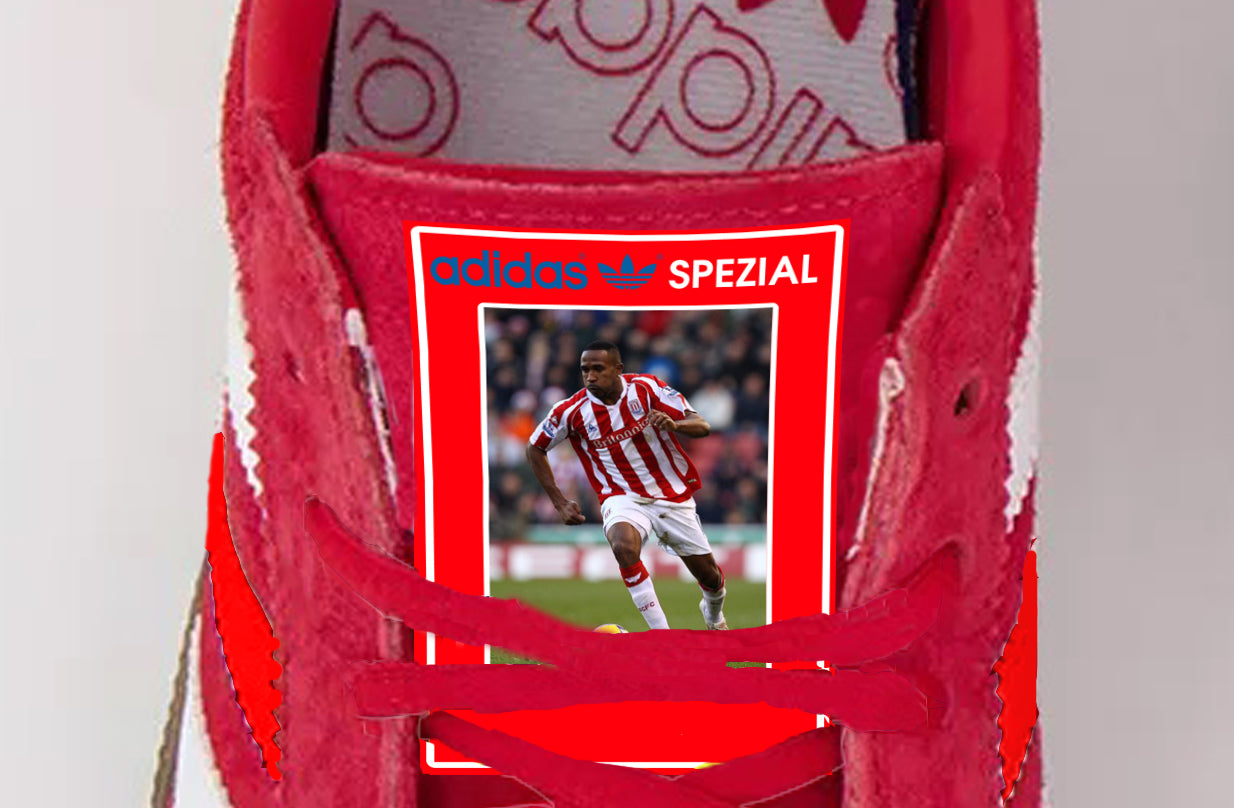 Limited edition Adidas Stoke City Ricardo Fuller red / white Spezial trainers / sneakers