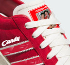 Limited edition Liverpool FC Ian Rush Candy 89/90 Kit  red / white Adidas custom Jabbar trainers / sneakers