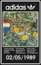 Limited edition The Stone Roses album black Adidas custom Kick 76 trainers / sneakers