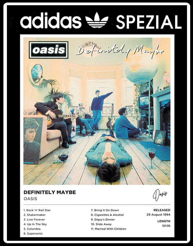 Limited edition Oasis Definitely maybe inspired Black Adidas custom Spezial trainers / sneakers