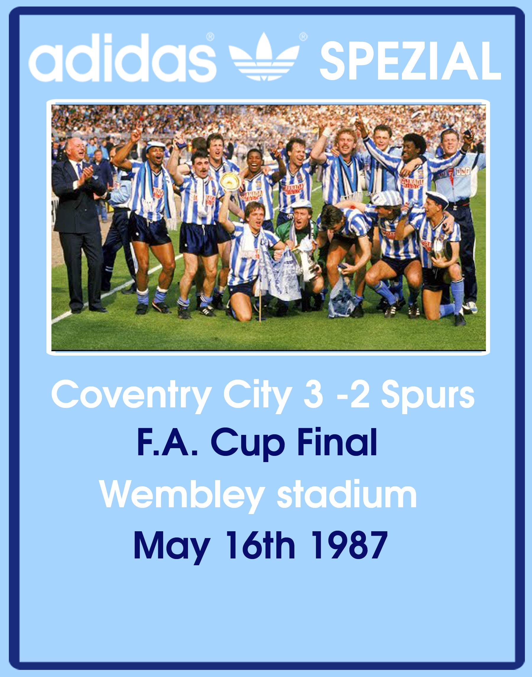 Limited edition Adidas Coventry City F.A. Cup winners 87 Light blue / white Spezial trainers / sneakers