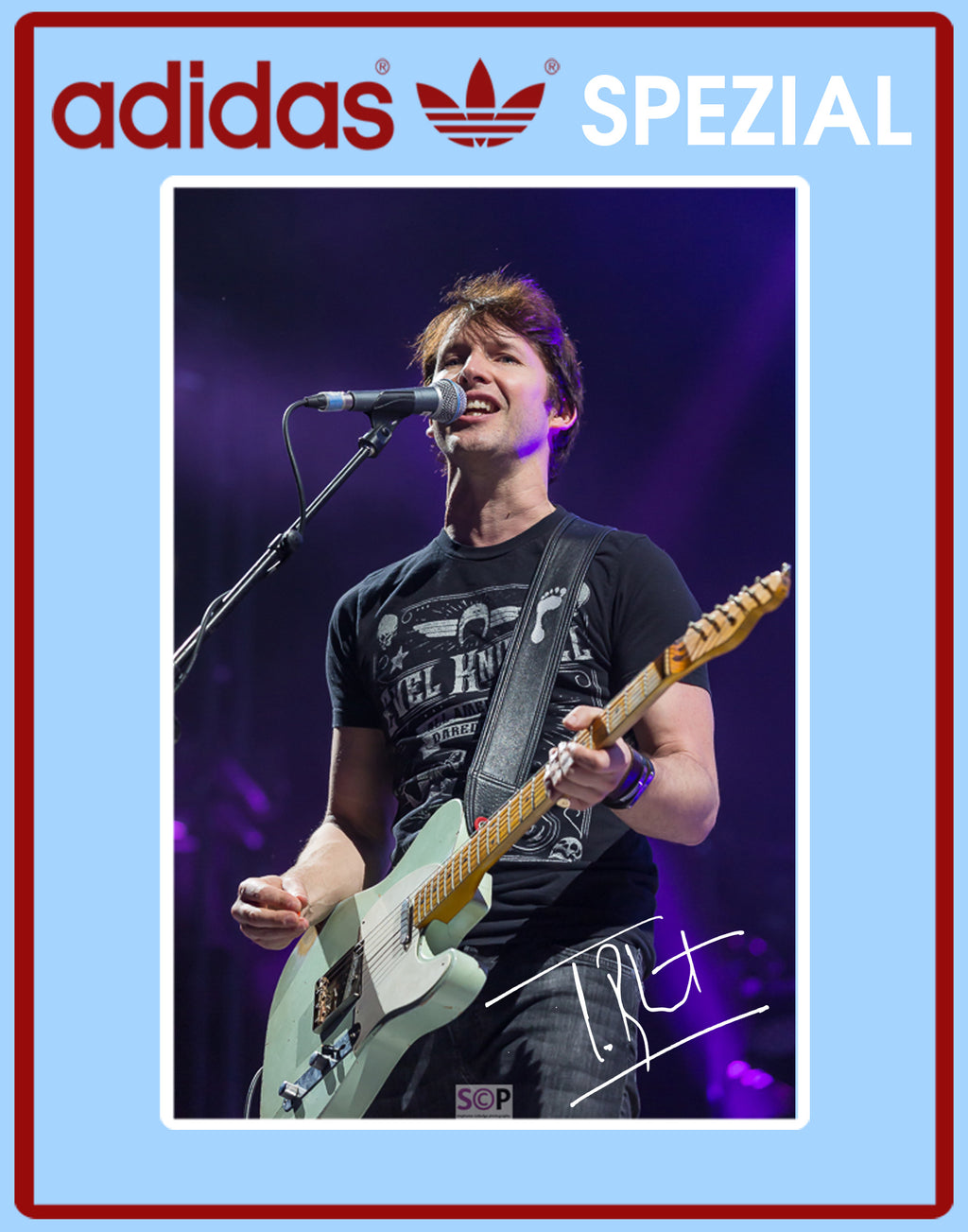 Limited Edition James Blunt Back to bedlam light blue  / white Handball Spezial trainers / sneakers