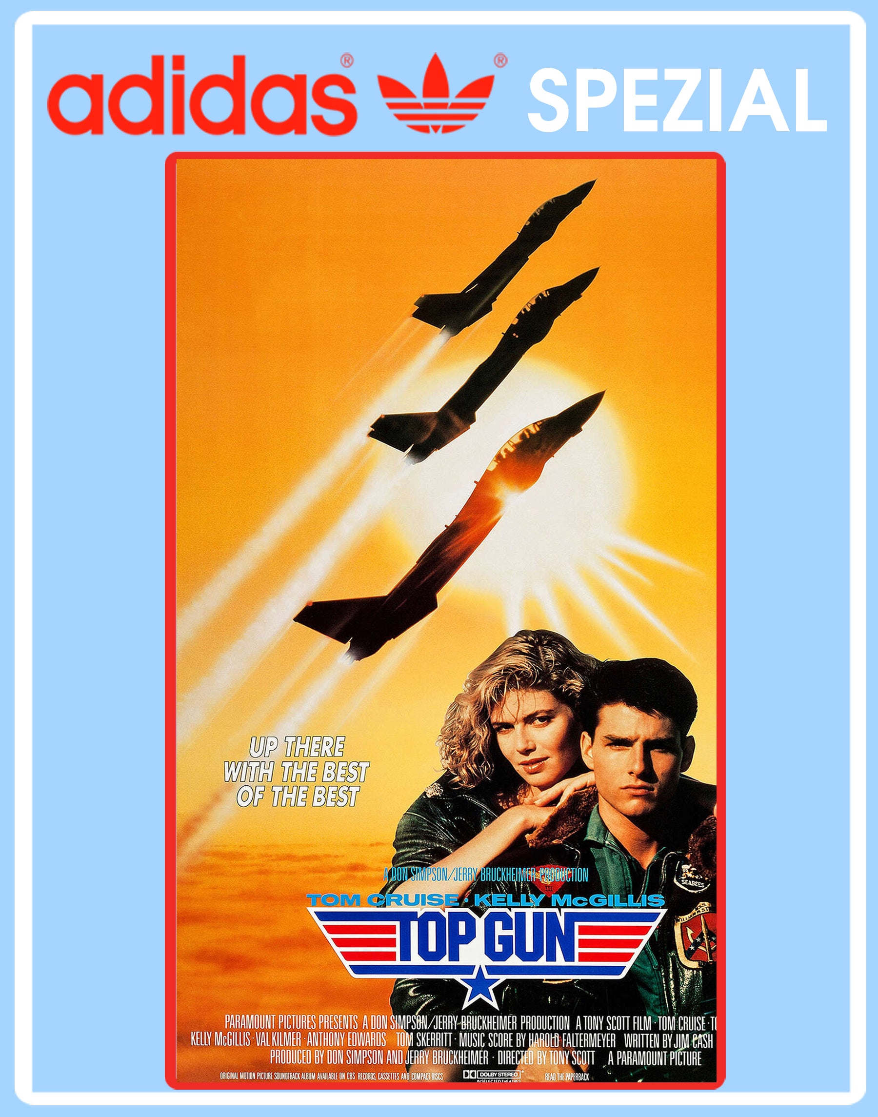 Limited edition Top Gun movie inspired Sky blue / White Adidas custom Handball Spezial trainers / sneakers