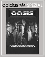 Limited edition Oasis Heathen Chemistry inspired black / white  Adidas custom Handball Spezial trainers / sneakers