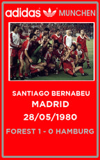 Limited edition Nottingham Forest European cup winners 79 and 80 Custom Adidas Munchen red custom trainers / sneakers