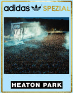 Limited edition Oasis Live 25 Heaton Park Adidas custom Blue / white Handball Spezial trainers / sneakers