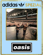 Limited edition Oasis Liam and Noel Adidas custom Light blue / white Handball Spezial trainers / sneakers