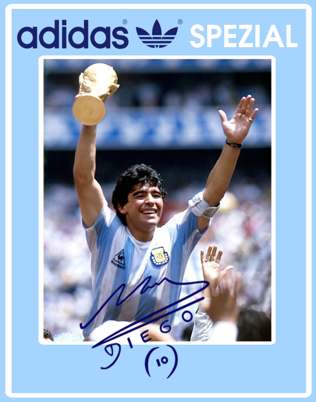 Limited edition Argentina Maradona `86 blue / white Adidas custom Handball Spezial trainers /sneakers