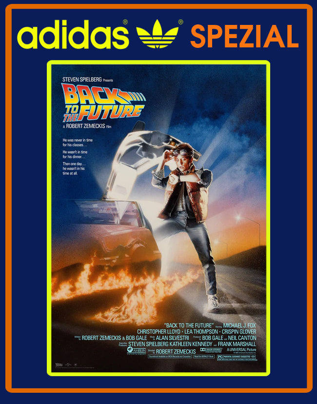 Limited edition Back to the Future movie inspired Blue Adidas Spezial trainers / sneakers