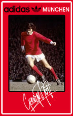 Limited edition George Best Manchester United Adidas Munchen red custom trainers / sneakers