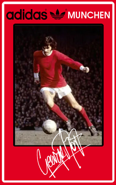 Limited edition George Best Manchester United Adidas Munchen red custom trainers / sneakers