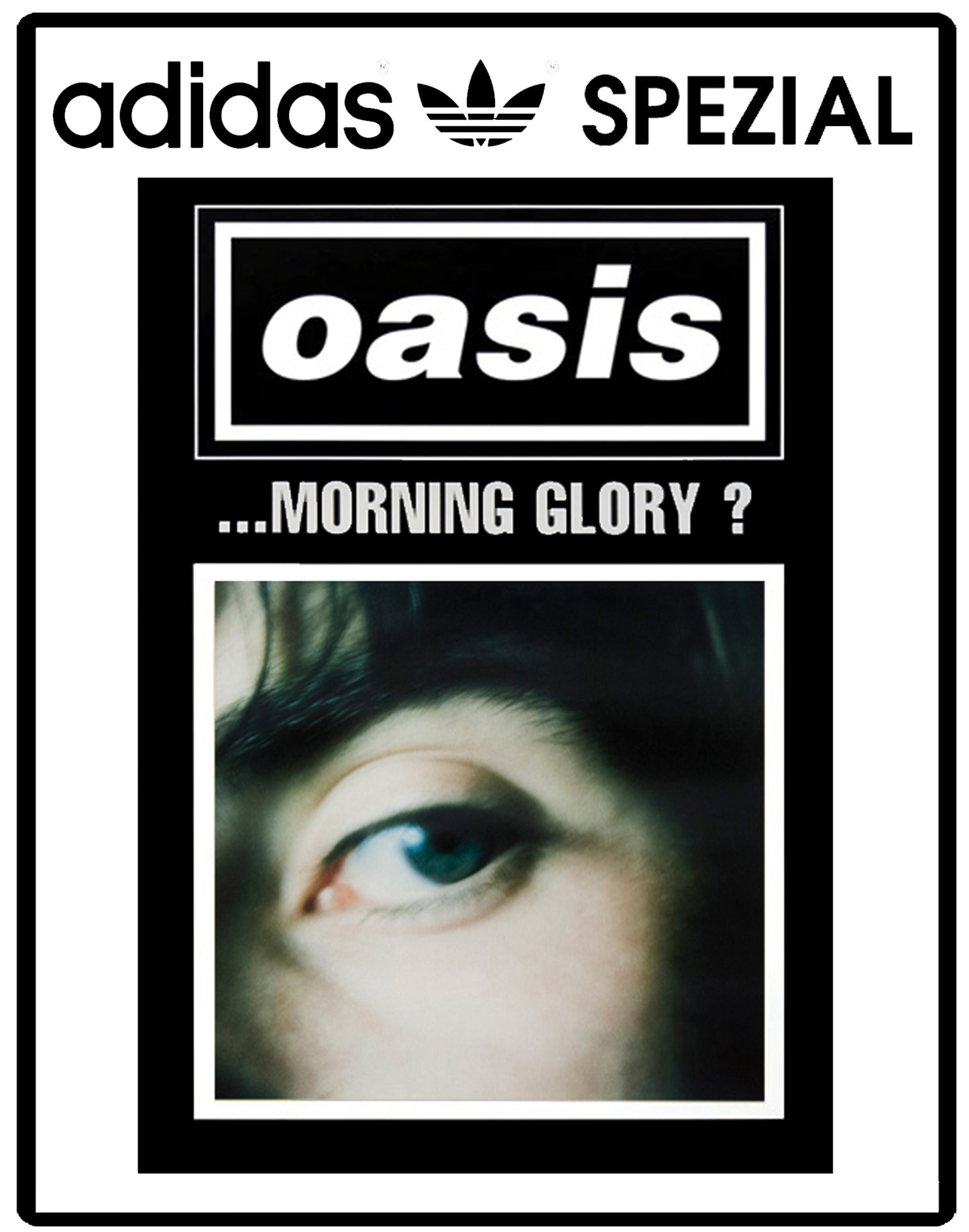 Limited edition Oasis What`s the story morning glory black / white Adidas custom Handball Spezial trainers / sneakers