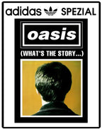 Limited edition Oasis What`s the story morning glory black / white Adidas custom Handball Spezial trainers / sneakers